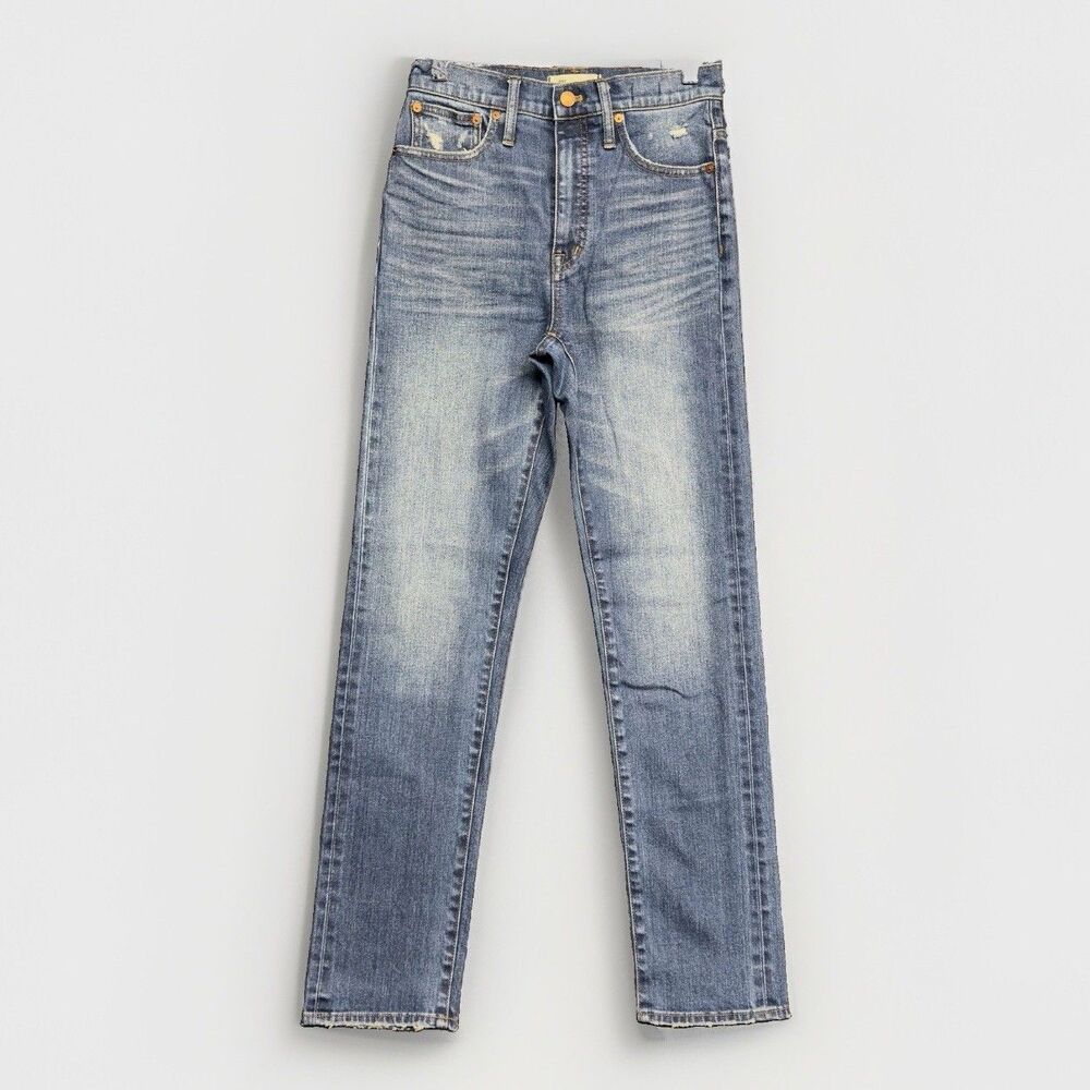 Madewell Women Size 25 T Classic Straight Leg Denim Jeans Medium Wash High Rise